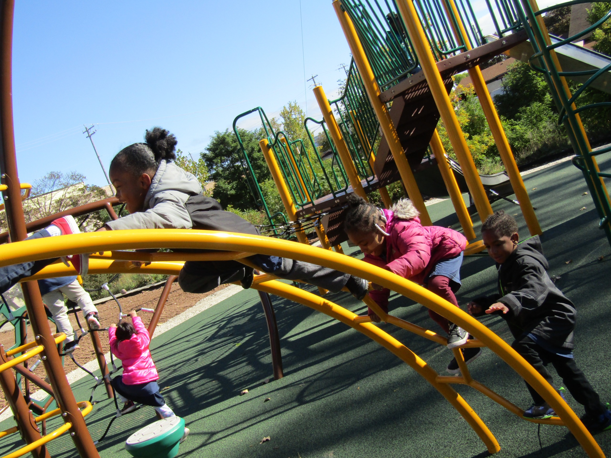 Children enjoying playground