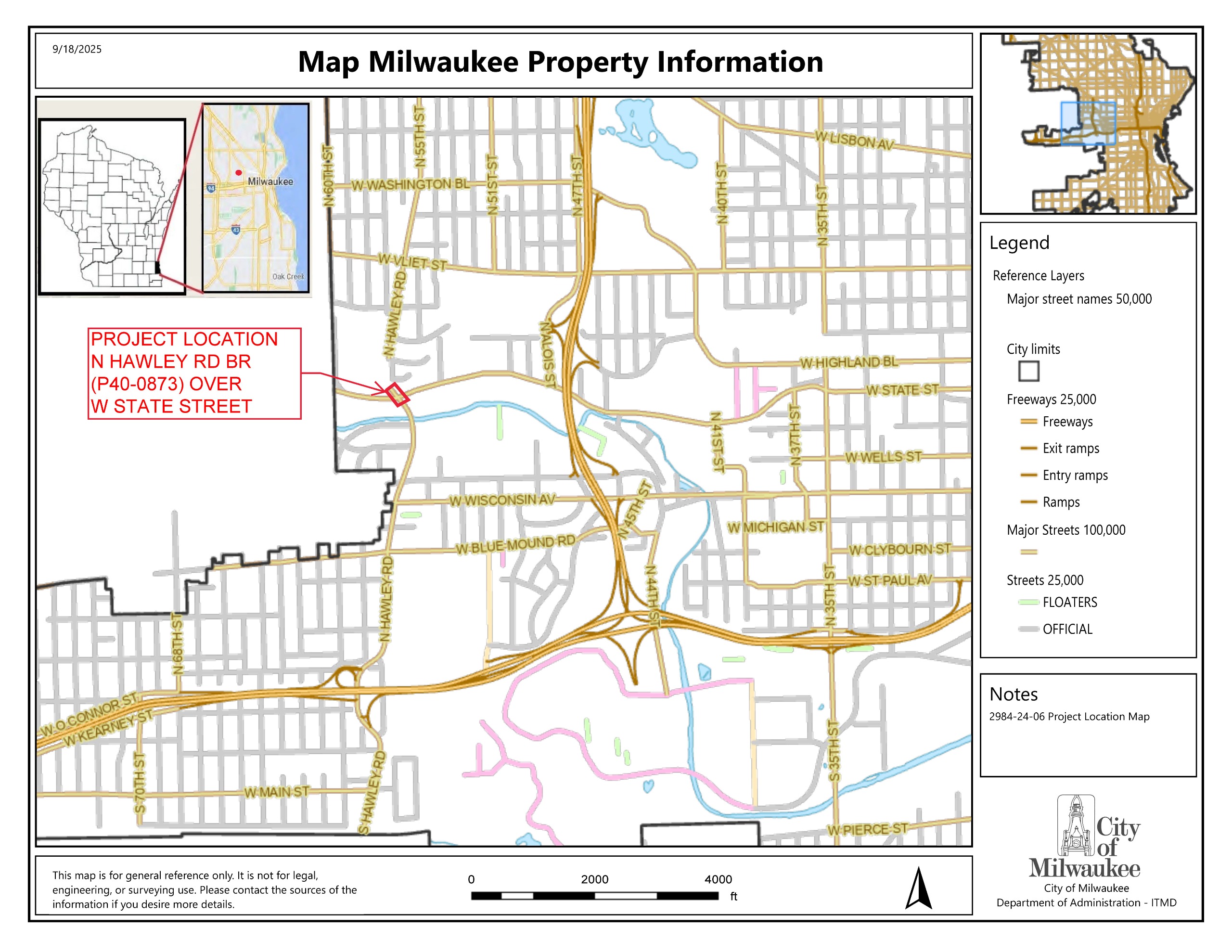 Hawley Road Bridge - Project Location Map