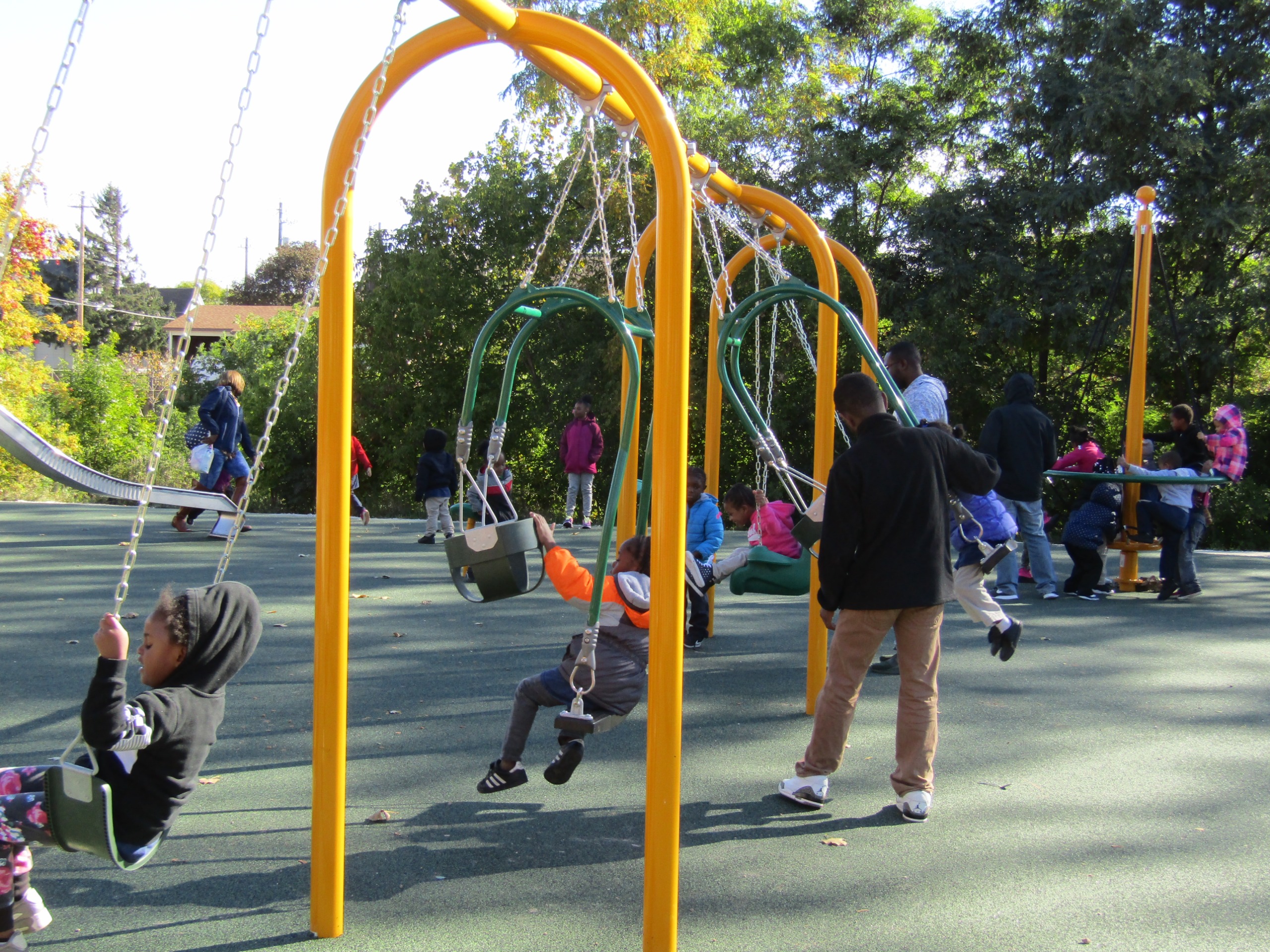 Children enjoying playground