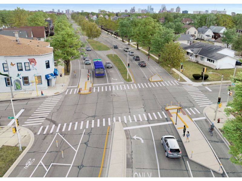 Photo realistic image showing the proposed design east of 30th St.