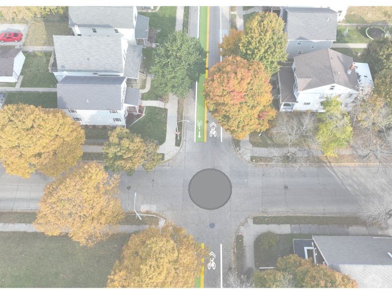 Proposed design of N 41st St bike boulevard